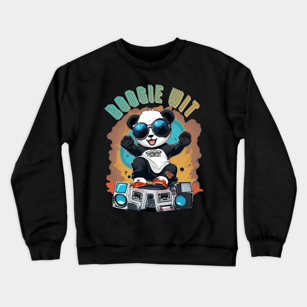 panda dancing mode Crewneck Sweatshirt by AOAOCreation